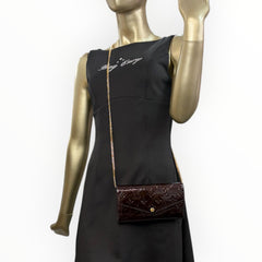LOUIS VUITTON Aubergine Vernis Sarah Wallet with Chain Louis Vuitton