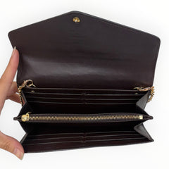 LOUIS VUITTON Aubergine Vernis Sarah Wallet with Chain Louis Vuitton