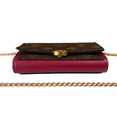 LOUIS VUITTON Monogram Flore Compact Wallet with Added Adjustable Chain Louis Vuitton