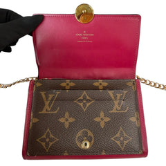 LOUIS VUITTON Monogram Flore Compact Wallet with Added Adjustable Chain Louis Vuitton