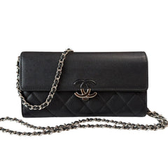 CHANEL Black Calfskin CC Box Flap Wallet Chanel