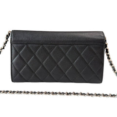 CHANEL Black Calfskin CC Box Flap Wallet Chanel