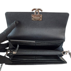 CHANEL Black Calfskin CC Box Flap Wallet Chanel