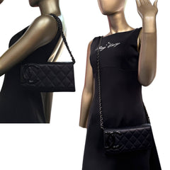CHANEL Black Lambskin Cambon Full Flap Wallet Chanel