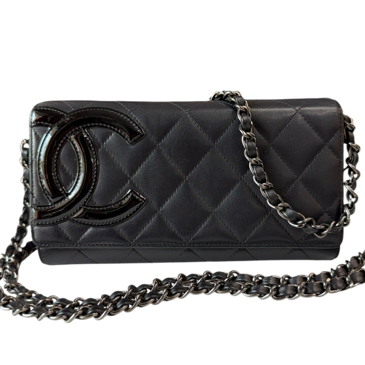 CHANEL Black Lambskin Cambon Full Flap Wallet Chanel