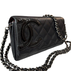 CHANEL Black Lambskin Cambon Full Flap Wallet Chanel