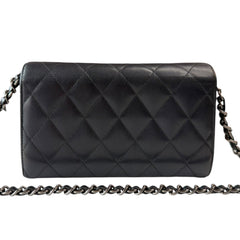 CHANEL Black Lambskin Cambon Full Flap Wallet Chanel