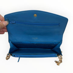 CHANEL Turquoise Caviar Timeless Clutch Chanel