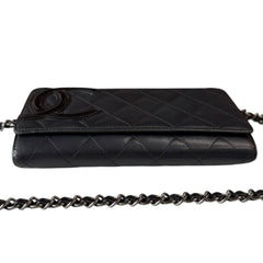CHANEL Black Lambskin Cambon Full Flap Wallet Chanel