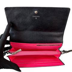 CHANEL Black Lambskin Cambon Full Flap Wallet Chanel