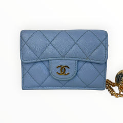 CHANEL Blue Caviar Classic GHW Compact Wallet Chanel