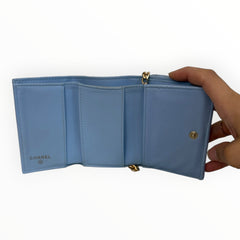 CHANEL Blue Caviar Classic GHW Compact Wallet Chanel