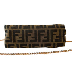 FENDI Zucca Canvas Zip Pouch with added Chain Fendi