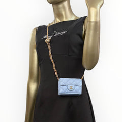 CHANEL Blue Caviar Classic GHW Compact Wallet Chanel
