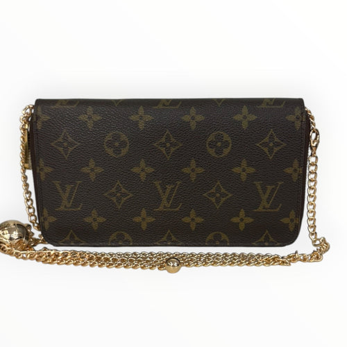 LOUIS VUITTTON Monogram XL Zip Organizer with Gold Crossbody Chain Louis Vuitton
