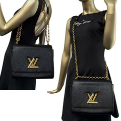 LOUIS VUITTON Black Epi Twist Lock MM Bag Louis Vuitton