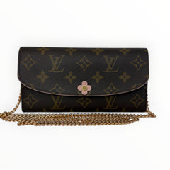 LOUIS VUITTON Flower Monogram Emilie Wallet with Chain Louis Vuitton
