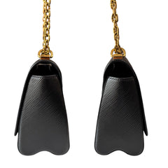 LOUIS VUITTON Black Epi Twist Lock MM Bag Louis Vuitton