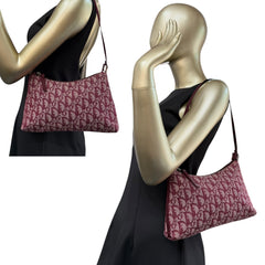 CHRISTIAN DIOR Red Trotter Canvas Shoulder Pochette Dior