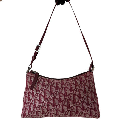 CHRISTIAN DIOR Red Trotter Canvas Shoulder Pochette Dior