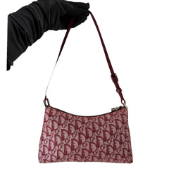 CHRISTIAN DIOR Red Trotter Canvas Shoulder Pochette Dior