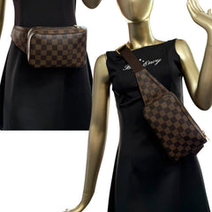 LOUIS VUITTON Damier Ebene Coated Canvas Geronimos Bag Louis Vuitton