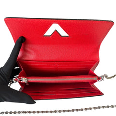 LOUIS VUITTON Red Epi Leather Twist Wallet with Chain Louis Vuitton