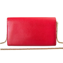LOUIS VUITTON Red Leather Lockme Wallet with Chain Louis Vuitton