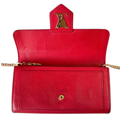 LOUIS VUITTON Red Leather Lockme Wallet with Chain Louis Vuitton