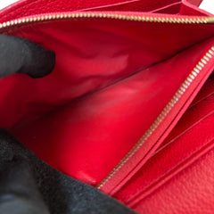 LOUIS VUITTON Red Leather Lockme Wallet with Chain Louis Vuitton