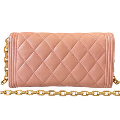 CHANEL Salmon Caviar Leather Boy Long Flap Wallet Chanel