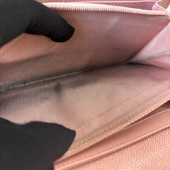 CHANEL Salmon Caviar Leather Boy Long Flap Wallet Chanel