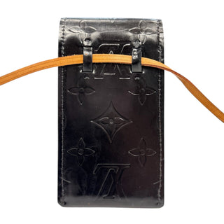 LOUIS VUITTON Black Vernis Cigarette Case With Strap Louis Vuitton