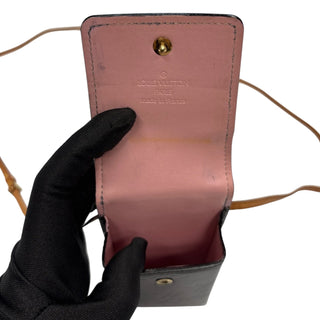LOUIS VUITTON Black Vernis Cigarette Case With Strap Louis Vuitton