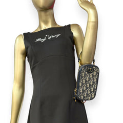 CHRISTIAN DIOR Navy Oblique Jacquard 30 Montaigne Call'in Phone Holder Dior