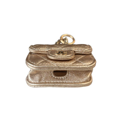 CHANEL Metallic Lambskin Airpod Case with Chain Clasp Chanel