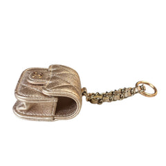 CHANEL Metallic Lambskin Airpod Case with Chain Clasp Chanel