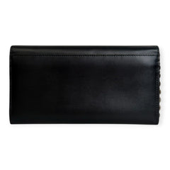 FENDI Black Leather Roma Continental Wallet with Chain Fendi