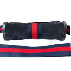 GUCCI Navy Suede Small Ophidia Clutch with Strap/Chain Gucci