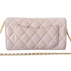 CHANEL Pale Pink Caviar GHW Classic Flap Gusseted Wallet Chanel