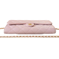 CHANEL Pale Pink Caviar GHW Classic Flap Gusseted Wallet Chanel
