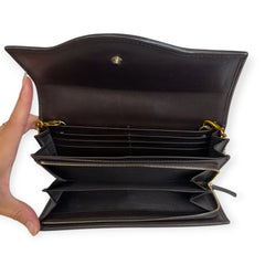 GUCCI Black Guccissima Interlocking Sukey Wallet with Chain Gucci