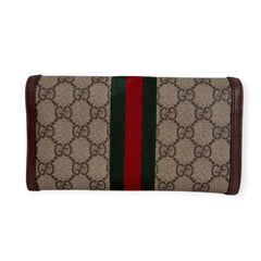 GUCCI GG Supreme Ophidia Coated Canvas Marmont Wallet with added Chain Gucci