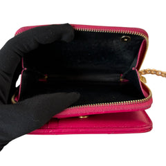 SAINT LAURENT YSL Pink Compact Zip Wallet Saint Laurent