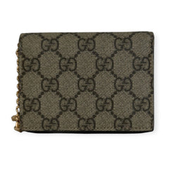 GUCCI GG Supreme Cherry Compact Wallet with Adjustable Chain Gucci