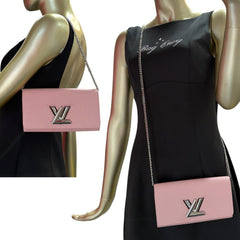 LOUIS VUITTON Pink Epi Leather Twist Wallet Louis Vuitton