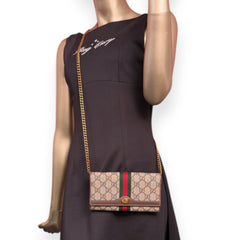 GUCCI GG Supreme Ophidia Coated Canvas Wallet On Chain Gucci