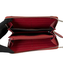 GUCCI Flora Zip Wallet with Silver Crossbody Chain Gucci