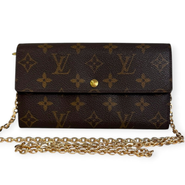 LOUIS VUITTON Monogram Sarah Wallet with Chain Louis Vuitton