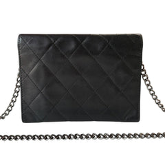 CHANEL Lambskin Cambon Compact Wallet On Adjustable Chain Chanel